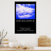 Excellentie Quote Blue Sky Motivatie Poster (Keuken)