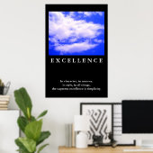 Excellentie Quote Blue Sky Motivatie Poster (Thuiskantoor)