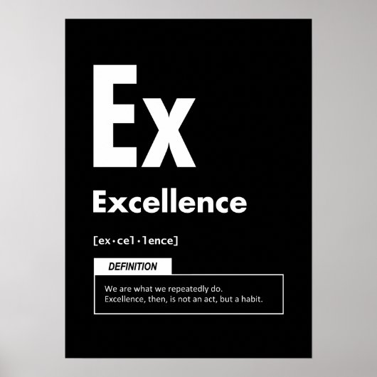 Excellentie - Succeselement - Motivatie Poster (Voorkant)