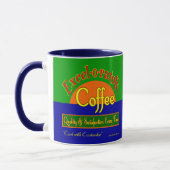 Excelorator Coffee Gezegde Retro Label Art Mok (Links)