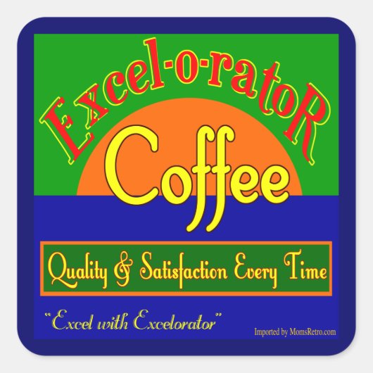 Excelorator Coffee Retro Crate Art Sticker (Voorkant)