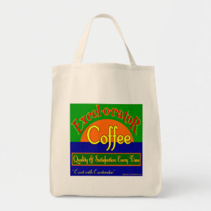 Excelorator Coffee Retro Kitchen Grocery Canvas ta Tote Bag