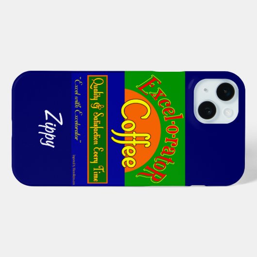 Excelorator Koffie Grappige Retro Art iPhone Case (Achterkant (horizontaal))