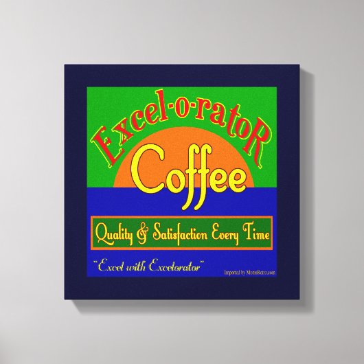 Excelorator Retro Coffee Art Wrapped Canvas (Voorkant)