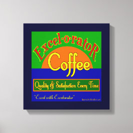 Excelorator Retro Coffee Art Wrapped Canvas Afdruk