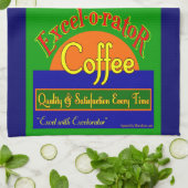 Excelorator Retro Koffie Label Keukenhanddoek (Gevouwen)