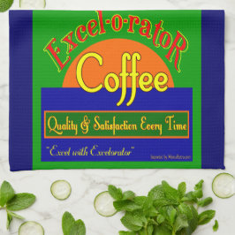 Excelorator Retro Koffie Label Keukenhanddoek