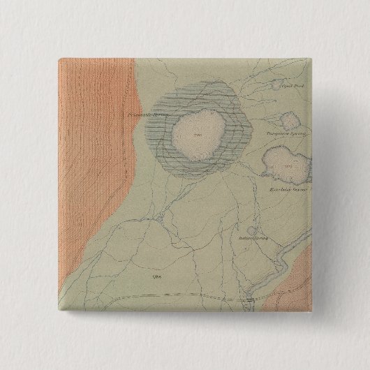 Excelsior Geyser Basin Vierkante Button 5,1 Cm (Voorkant)