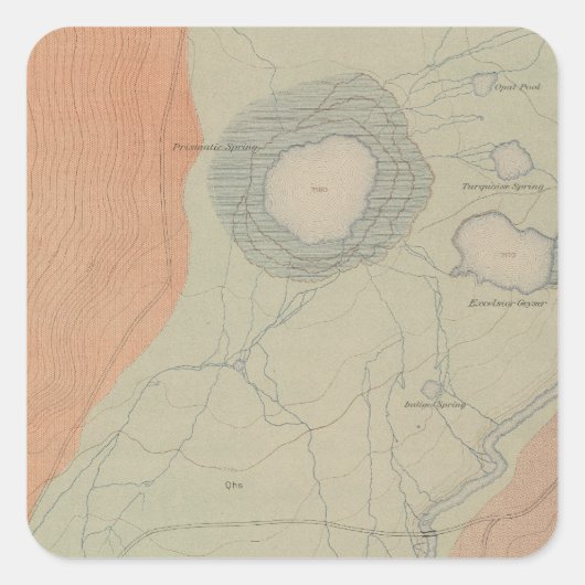 Excelsior Geyser Basin Vierkante Sticker (Voorkant)