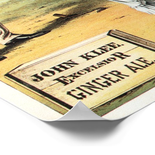 EXCELSIOR GINGER ALE Hot Air Ballon Retro Poster (Hoek)