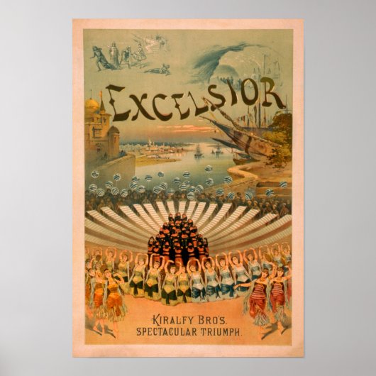 Excelsior Kiralfy spectaculaire triumph-theater Poster (Voorkant)
