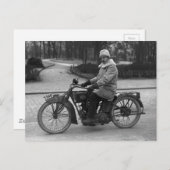 Excelsior motorfiets met twee cilinders  foto briefkaart (Voorkant / Achterkant)