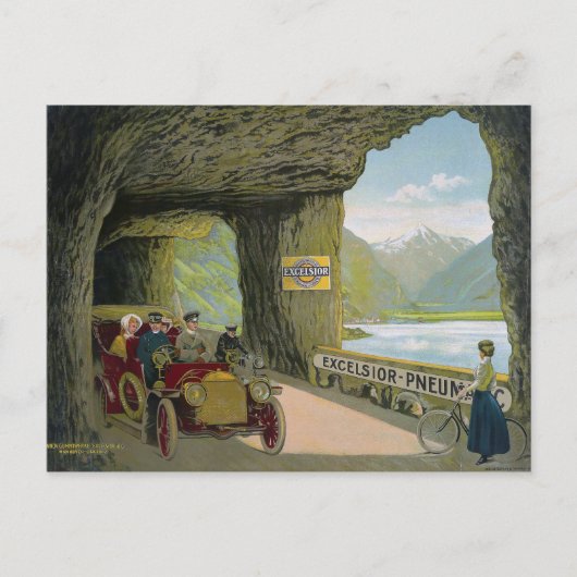 Excelsior-Pneumatic Automotive and Bicycle Briefkaart (Voorkant)