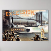 Excelsior Poster 1883 Brooklyn Bridge New York (Voorkant)
