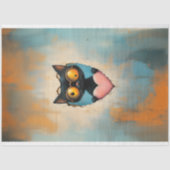 Excentriek Steampunk Kitten + Roze Hart AP7 Decoup Tissuepapier (Voorkant)