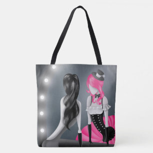 Excentrieke Ballerina & Danseres reflectie Roze Tote Bag