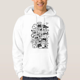 Excentrieke Cartoonpersonages Menigte Hoodie