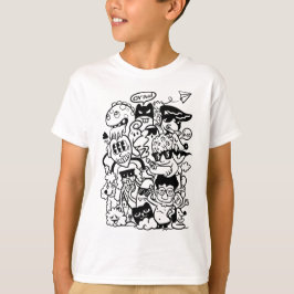 Excentrieke Cartoonpersonages Menigte T-shirt
