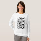 Excentrieke Cartoonpersonages Menigte T-shirt (Voorkant volledig)