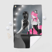 Excentrieke clown & actrice  golfhanddoek (Insitu)