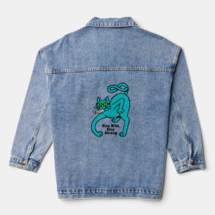 Excentrieke Expressieve Kat Denim Jacket