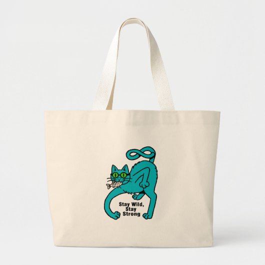 Excentrieke Expressieve Kat Grote Tote Bag (Voorkant)