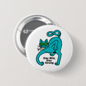 Excentrieke Expressieve Kat Ronde Button 5,7 Cm (Voorkant /achterkant)