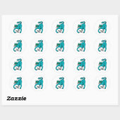 Excentrieke Expressieve Kat Ronde Sticker (Vel)