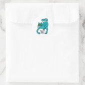 Excentrieke Expressieve Kat Ronde Sticker (Tas)