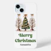 Excentrieke luipaard Kerstbomen gepersonaliseerd  Case-Mate iPhone Case (Achterkant)