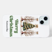 Excentrieke luipaard Kerstbomen gepersonaliseerd  Case-Mate iPhone Case (Achterkant (horizontaal))