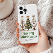 Excentrieke luipaard Kerstbomen gepersonaliseerd  iPhone Hoesje