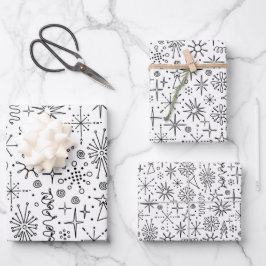 Excentrieke moderne retro uit het midden van de ee inpakpapier vel