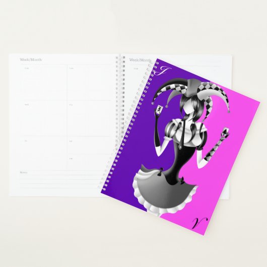 Excentrieke Nar met Twee Speelkaarten Planner (Display)