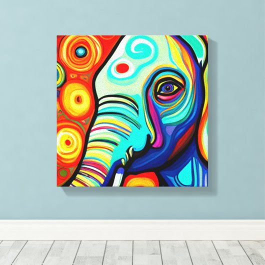 Excentrieke Olifant Canvas Afdruk (Insitu (Houten vloer))