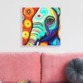 Excentrieke Olifant Canvas Afdruk (Insitu (Woonkamer))