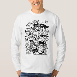 Excentrieke Tekenfilmpersonages Menigte T-shirt