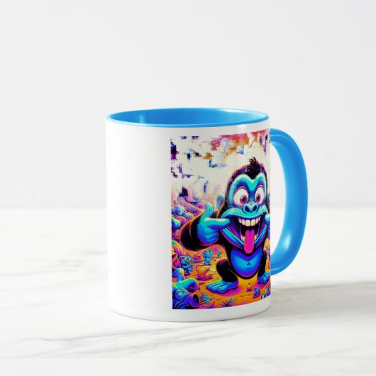 Excentrische en gekleurde aap. mok (Voorkant rechts)