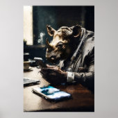 Excentrische neushoorn poster (Voorkant)