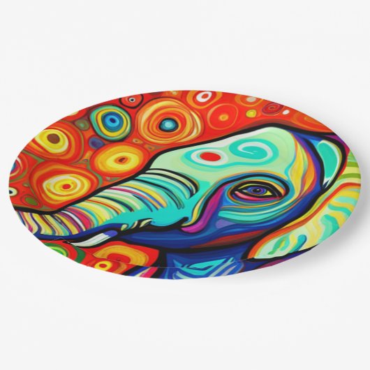 Excentrische olifant papieren bordje (Gekanteld)