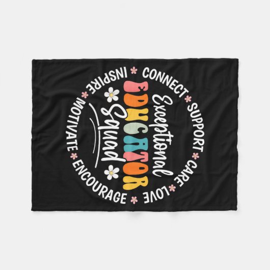Exceptional Educator Squad Appreciation Week Back  Fleece Deken (Voorkant (Horizontaal))