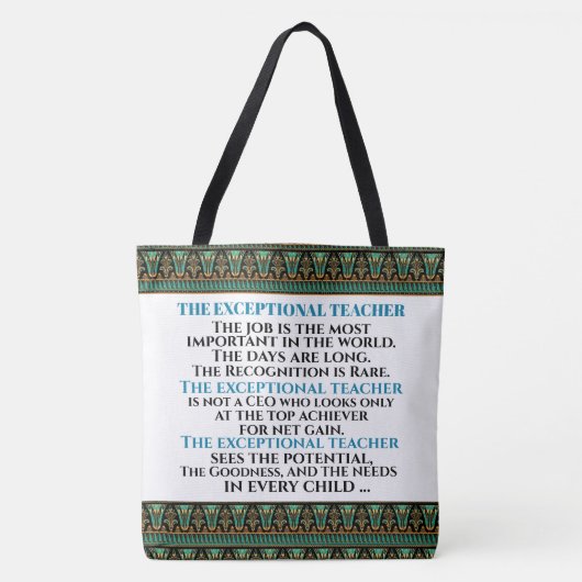 EXCEPTIONELE TEACHER-SEE BACK-Teacher Pledge Tote Bag (Voorkant)