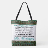 EXCEPTIONELE TEACHER-SEE BACK-Teacher Pledge Tote Bag (Achterkant)