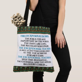 EXCEPTIONELE TEACHER-SEE BACK-Teacher Pledge Tote Bag