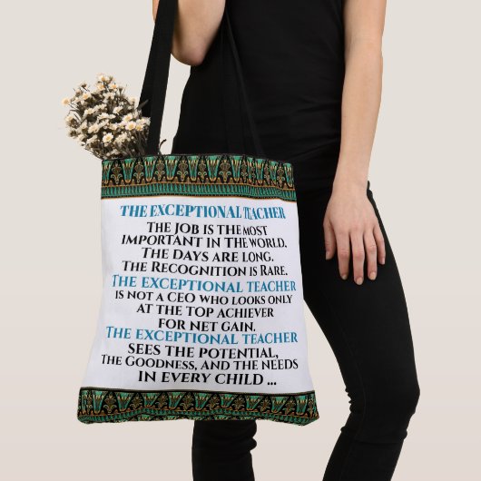 EXCEPTIONELE TEACHER-SEE BACK-Teacher Pledge Tote Bag (Dichtbij)
