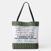EXCEPTIONELE TEACHER-SEE BACK-Teacher Pledge Tote Bag (Achterkant)