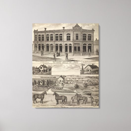 Exchange National Bank of Downs, Kansas Canvas Afdruk (Voorkant)