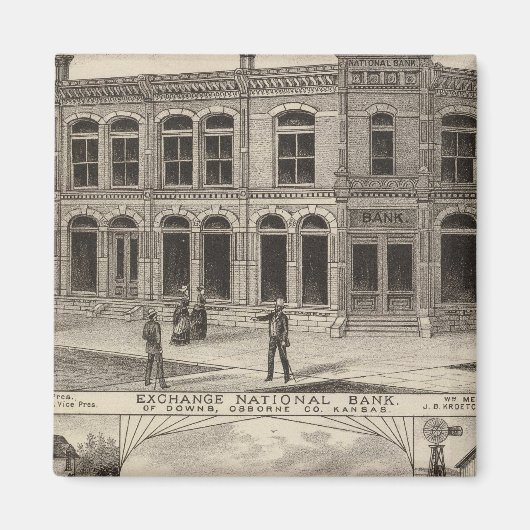 Exchange National Bank of Downs, Kansas Magneet (Voorkant)