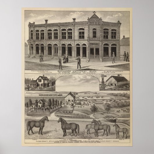 Exchange National Bank of Downs, Kansas Poster (Voorkant)
