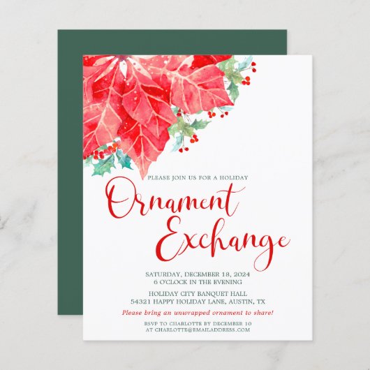 Exchange-partij Ornament met kerstfeestdag (Voorkant / Achterkant)